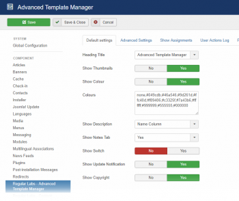 Advanced Template Manager - Options